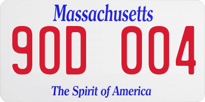 MA license plate 9OD004