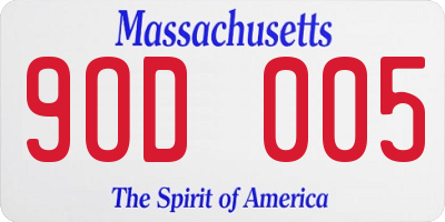 MA license plate 9OD005