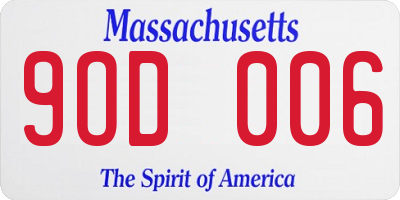 MA license plate 9OD006