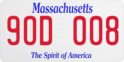 MA license plate 9OD008