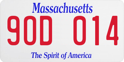 MA license plate 9OD014