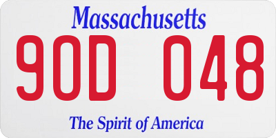 MA license plate 9OD048