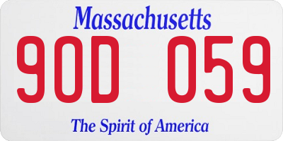 MA license plate 9OD059