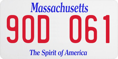 MA license plate 9OD061
