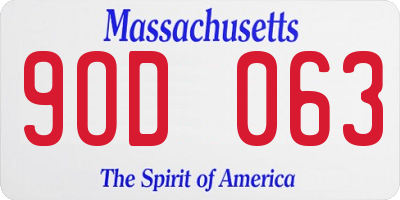 MA license plate 9OD063