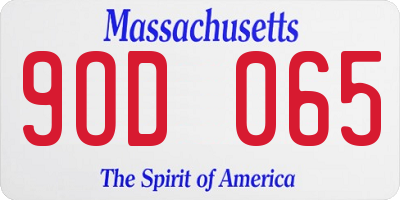 MA license plate 9OD065