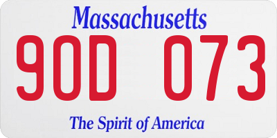 MA license plate 9OD073