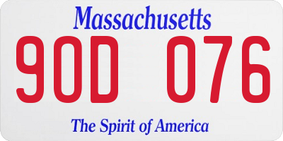 MA license plate 9OD076
