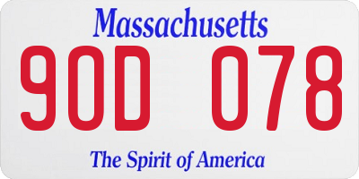 MA license plate 9OD078