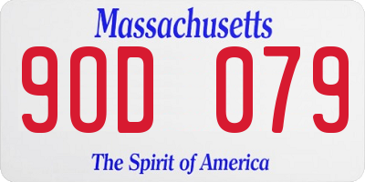 MA license plate 9OD079