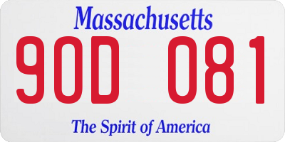 MA license plate 9OD081
