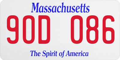 MA license plate 9OD086