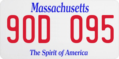 MA license plate 9OD095