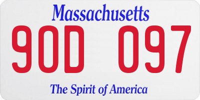 MA license plate 9OD097