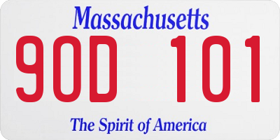 MA license plate 9OD101