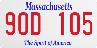 MA license plate 9OD105
