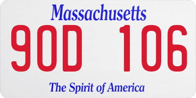 MA license plate 9OD106