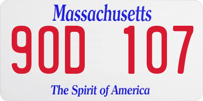 MA license plate 9OD107