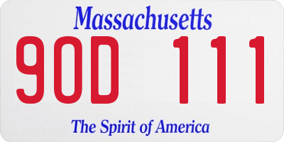 MA license plate 9OD111