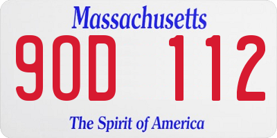 MA license plate 9OD112