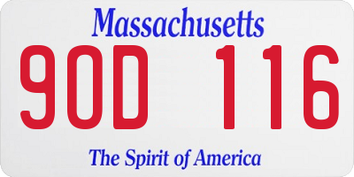 MA license plate 9OD116