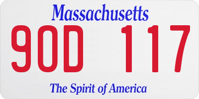 MA license plate 9OD117
