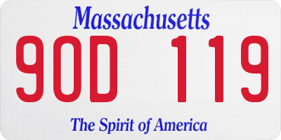 MA license plate 9OD119