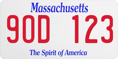 MA license plate 9OD123