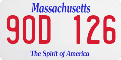 MA license plate 9OD126