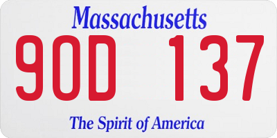 MA license plate 9OD137