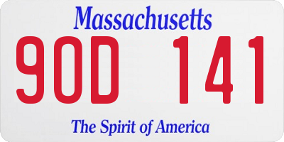 MA license plate 9OD141