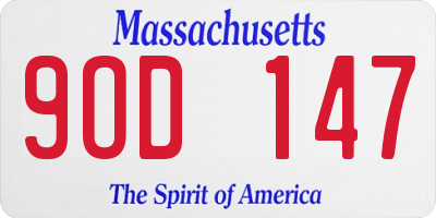 MA license plate 9OD147