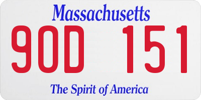 MA license plate 9OD151