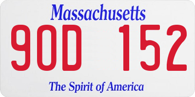 MA license plate 9OD152