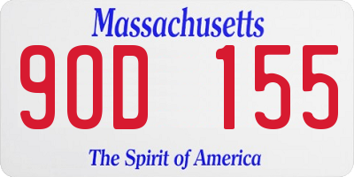 MA license plate 9OD155