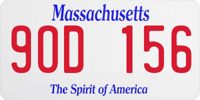 MA license plate 9OD156