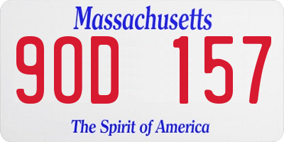 MA license plate 9OD157