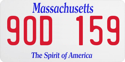 MA license plate 9OD159