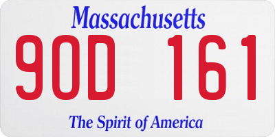 MA license plate 9OD161