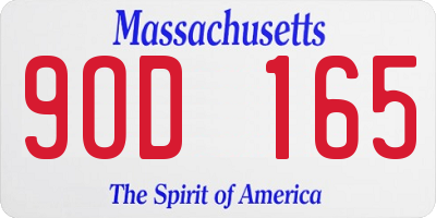 MA license plate 9OD165