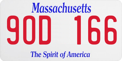 MA license plate 9OD166
