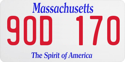 MA license plate 9OD170