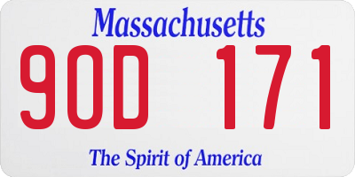 MA license plate 9OD171