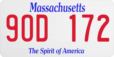 MA license plate 9OD172
