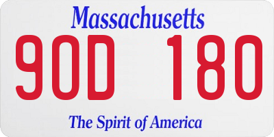 MA license plate 9OD180