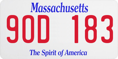 MA license plate 9OD183