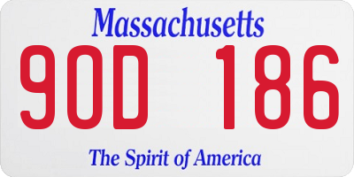 MA license plate 9OD186