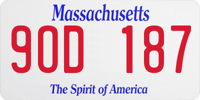MA license plate 9OD187