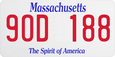 MA license plate 9OD188