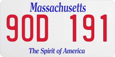 MA license plate 9OD191